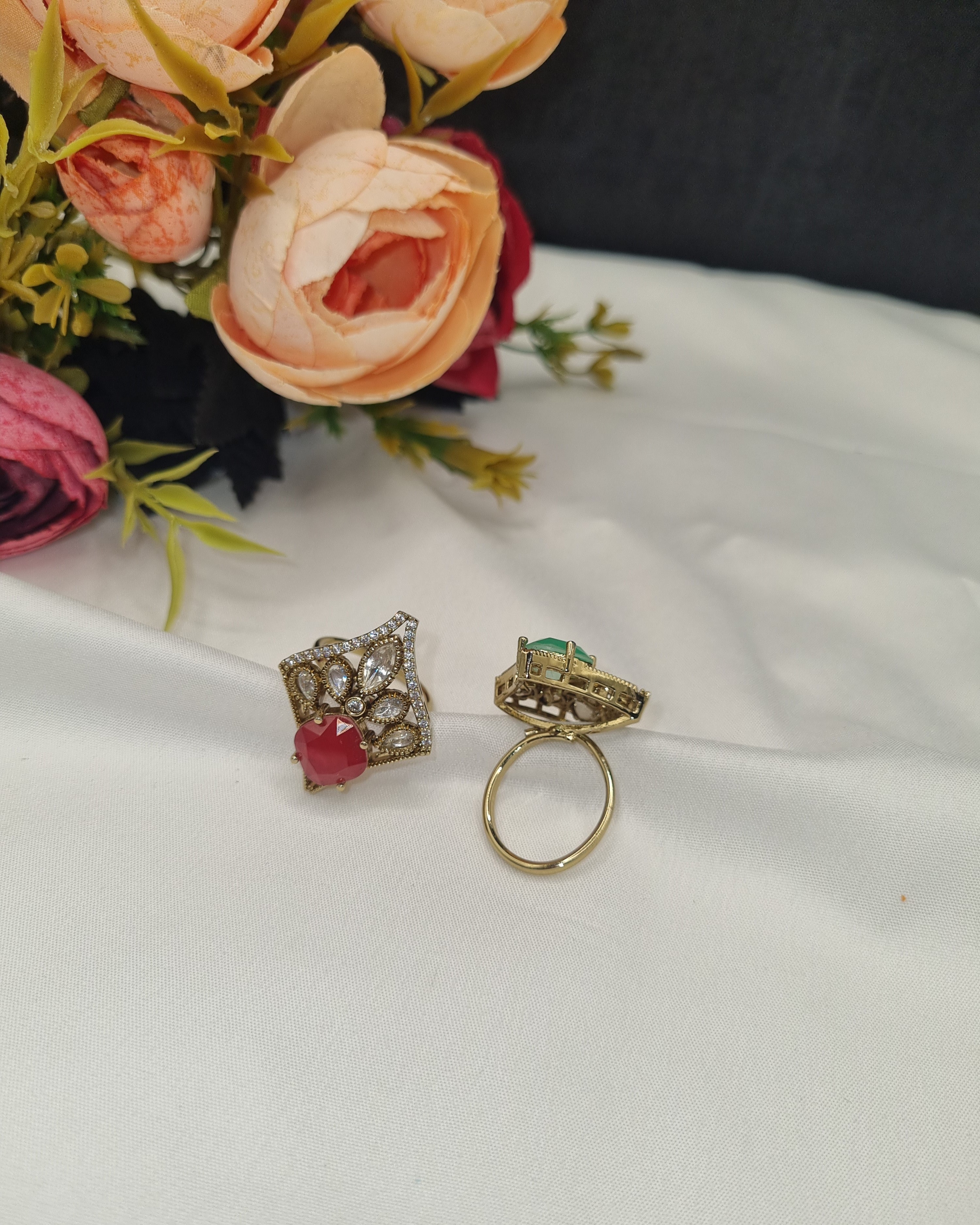 Majestic Heritage Rhombus Kundan Ring